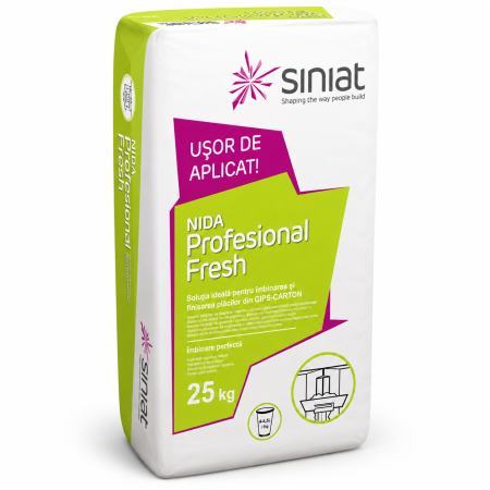 Ipsos pentru îmbinare și finisare gips-carton Siniat NIDA Profesional Fresh, 25 kg